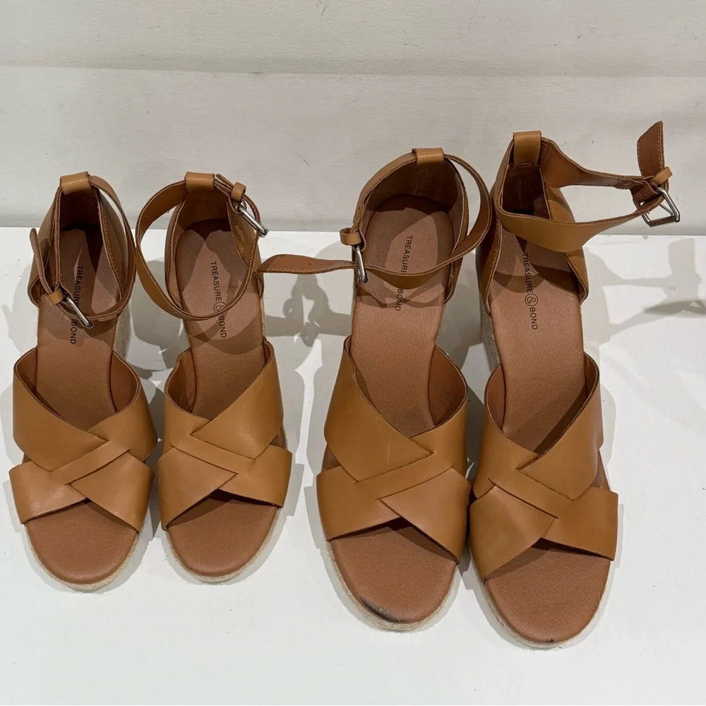 Treasure & bond Poppy Espadrille Wedge Sandal in tan size 7 and 12.